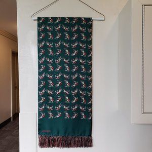 Women's Green Print Silk Scarf by Jaeger of London